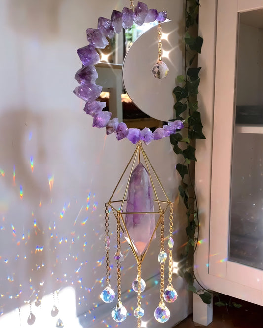 Amethyst crystal suncatcher druzy