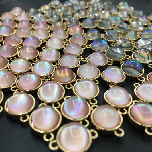 Natural Semi-precious Stone Abalone White Shell Pendant