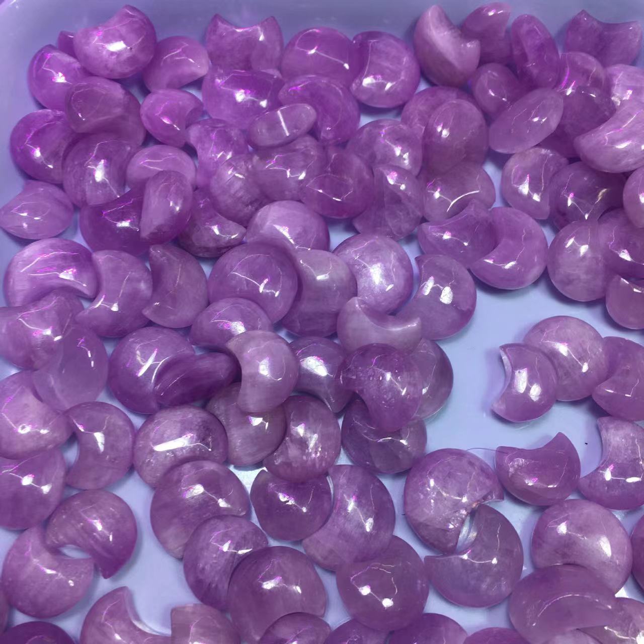 Purple Kunzite small moon pendant