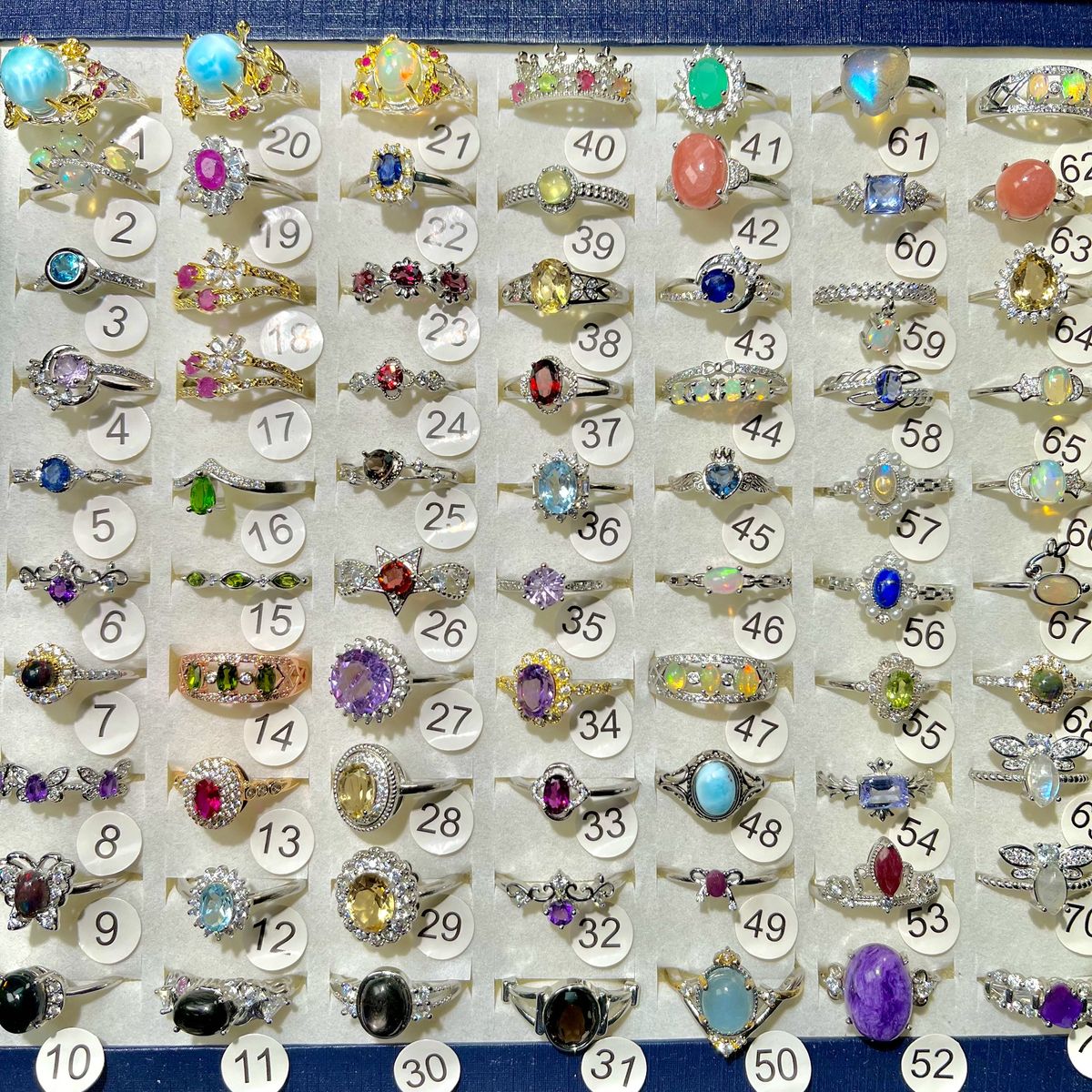 S925 sterling silver with natural gemstones