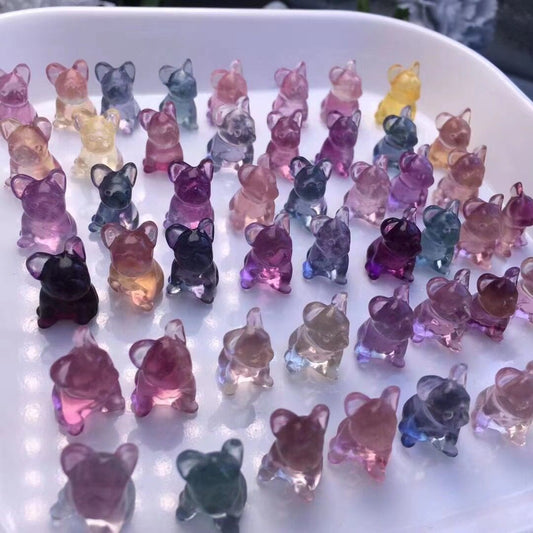 Fluorite French Bulldog (free drilling)