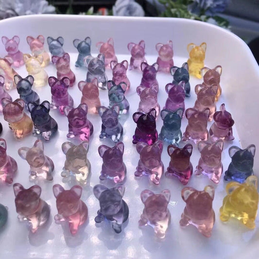 Fluorite French Bulldog (free drilling)