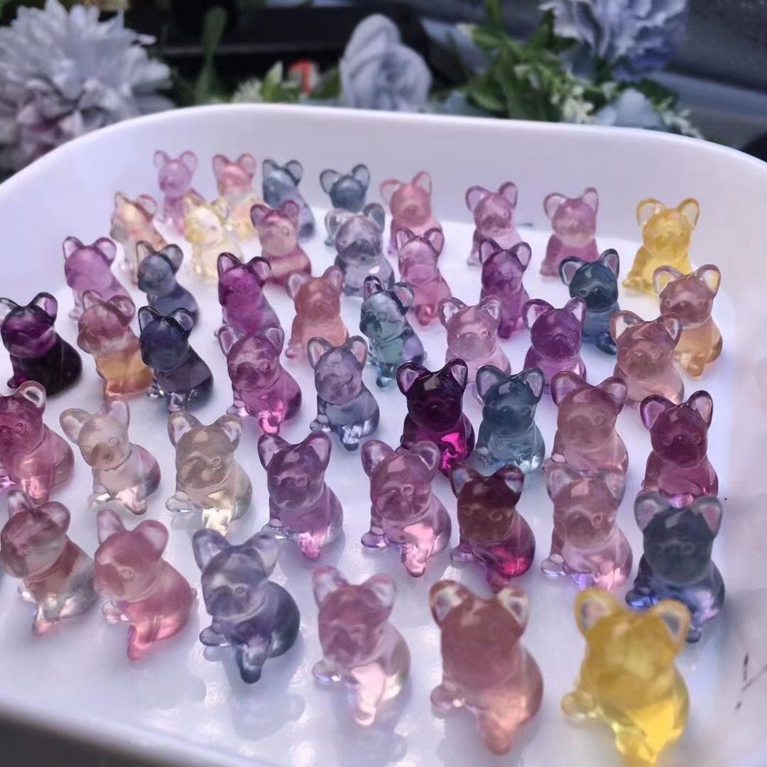 Fluorite French Bulldog (free drilling)