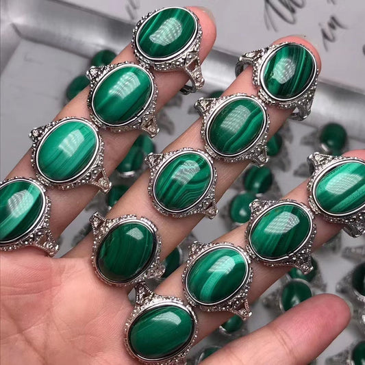 Malachite Ring 925 Sterling Silver Setting