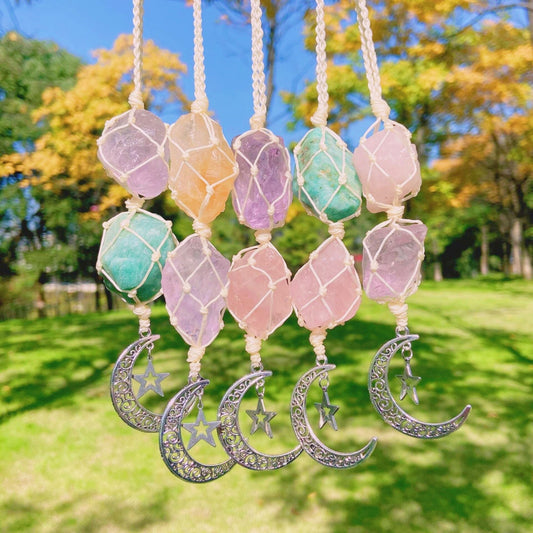 Crystal Stone Hand-woven Bag Car Hanging
