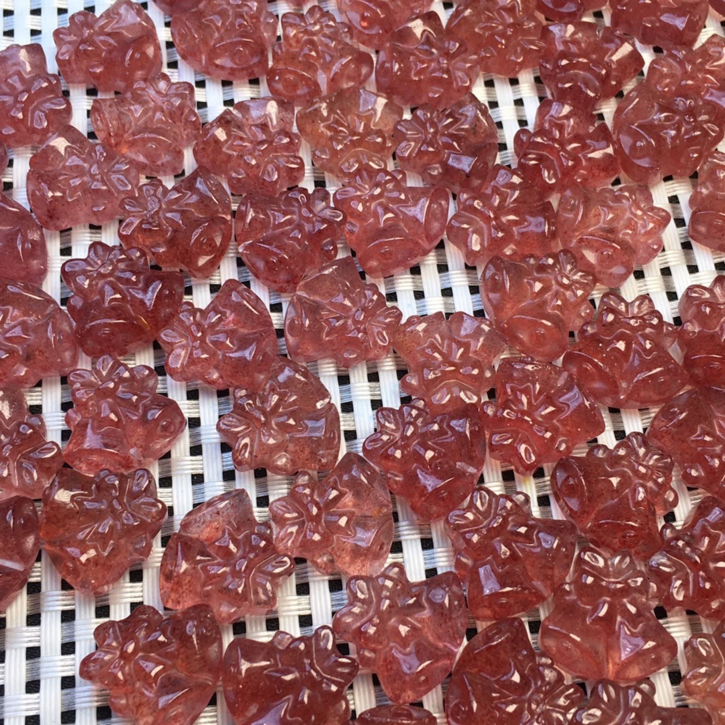 Strawberry Quartz Christmas Bells
