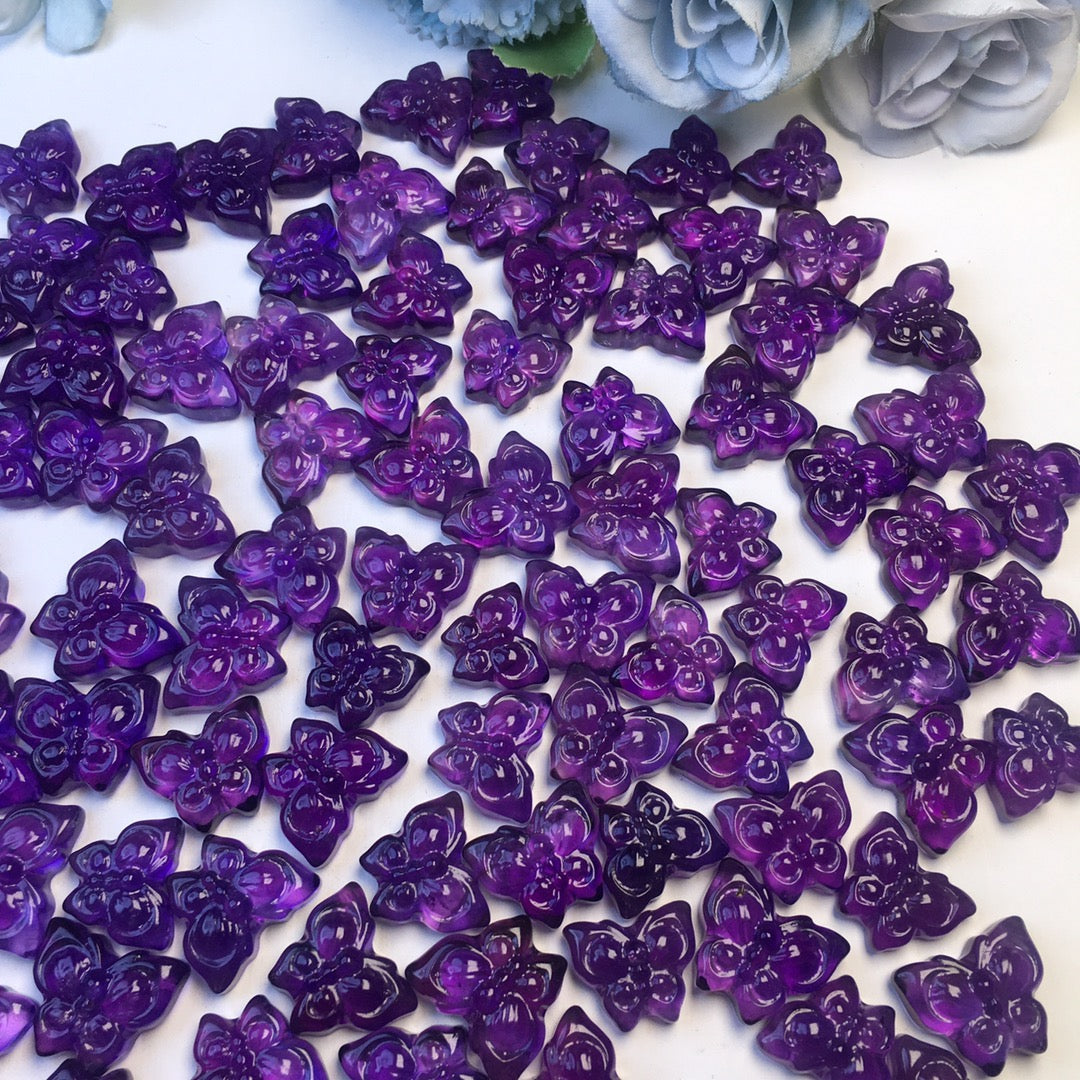 Amethyst Butterfly Pendant (free drilling)