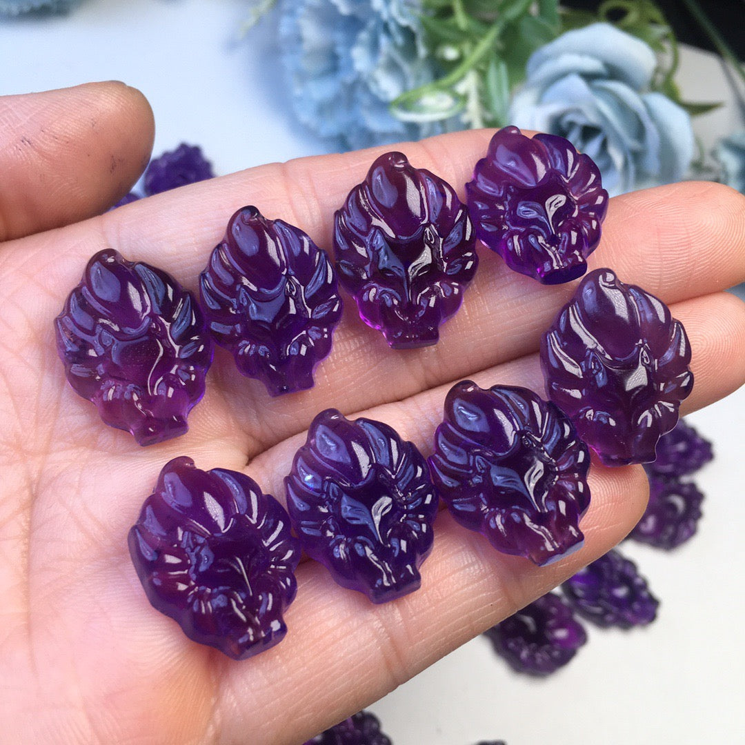 Amethyst Nine Tailed Fox (free drilling)