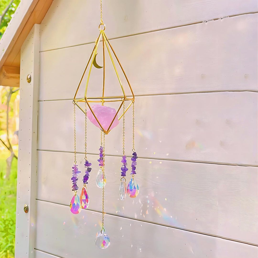 Crystal Wind Chime Star Moon Suncatcher
