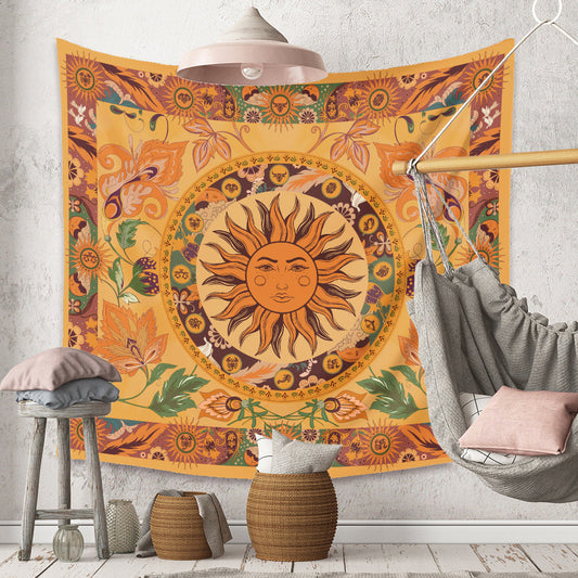 Psychedelic Moon Starry Tapestry Flower Wall Hanging