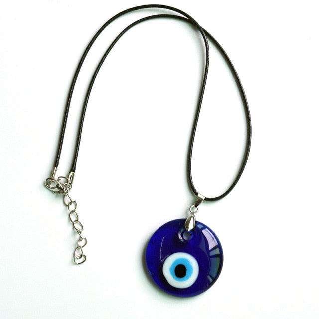 Sea Blue 25/30/35mm Evil Eye Pendants Necklace