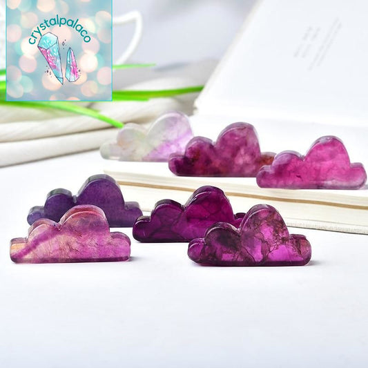 Rare Beautiful Natural Watermelon Fluorite Gemstone Crystal Mini Cloud Craft Energy Healing Aura Garden Home Decoration Diy Gift