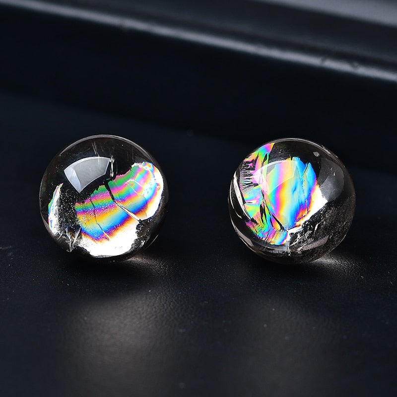 Natural Rainbow Smoke Quartz Spheres