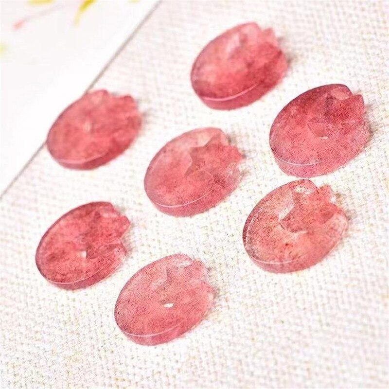 Red Strawberry Quartz Star And Moon