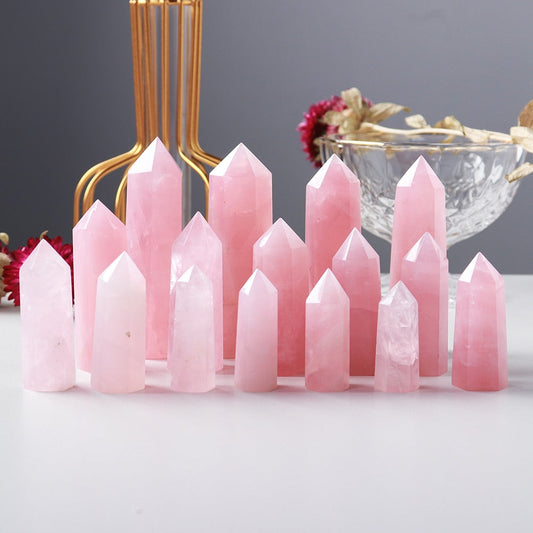 Natural Pink Rose Quartz Healing Towers (top quality)