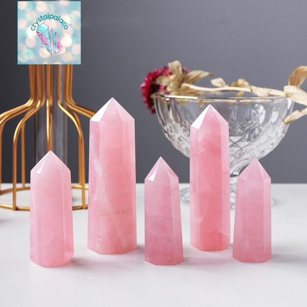 Natural Pink Rose Quartz Healing Towers (top quality)