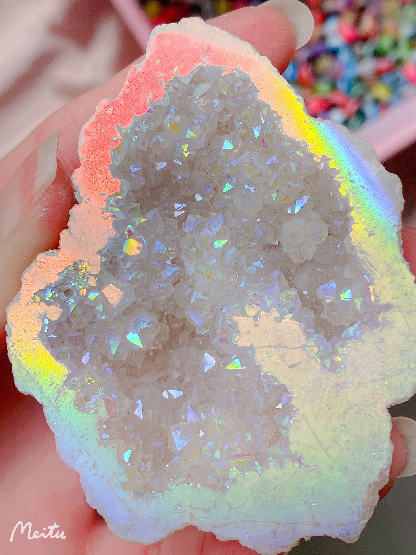 ---Aura Agate Geode-----(Free Shipping for this product)