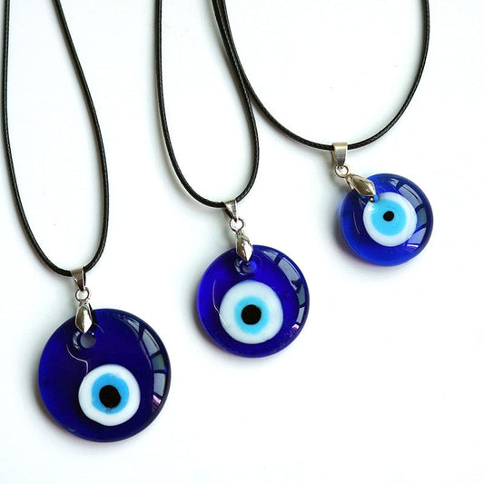 Sea Blue 25/30/35mm Evil Eye Pendants Necklace