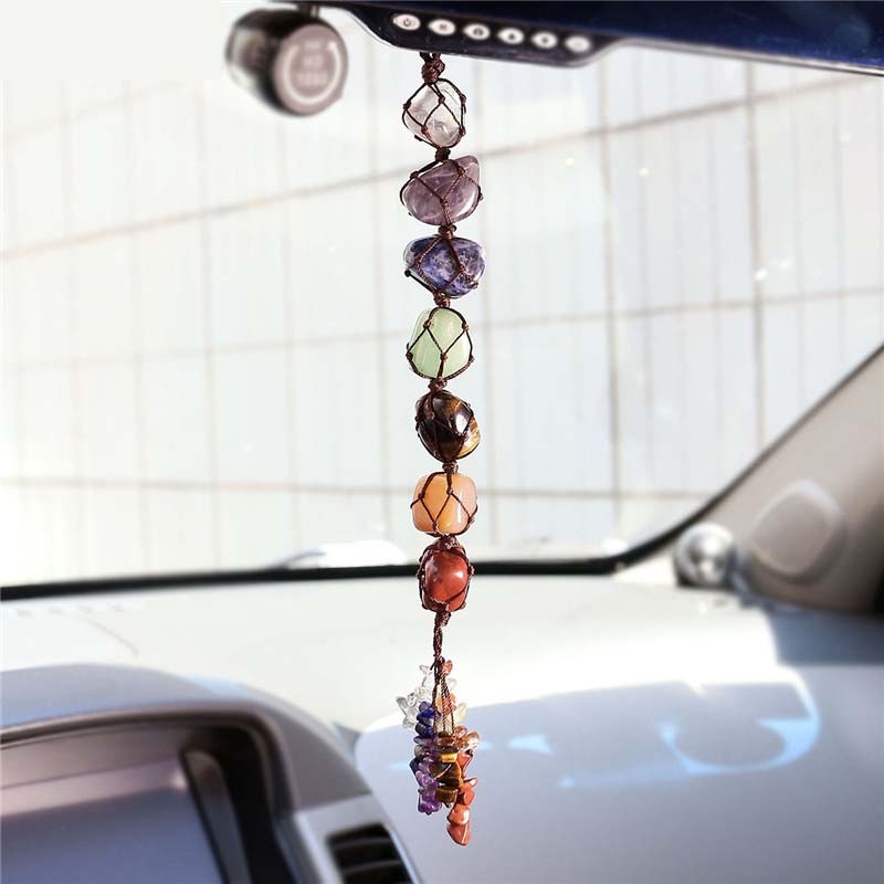 7 Chakra Tumbled Gemstone Car Hanging