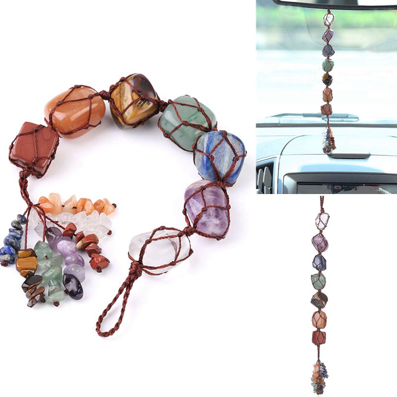 7 Chakra Tumbled Gemstone Car Hanging