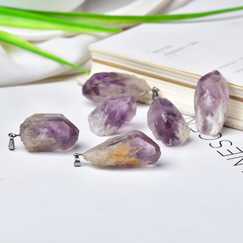 Natural Amethyst Citrine  Pendant Fashion Necklace