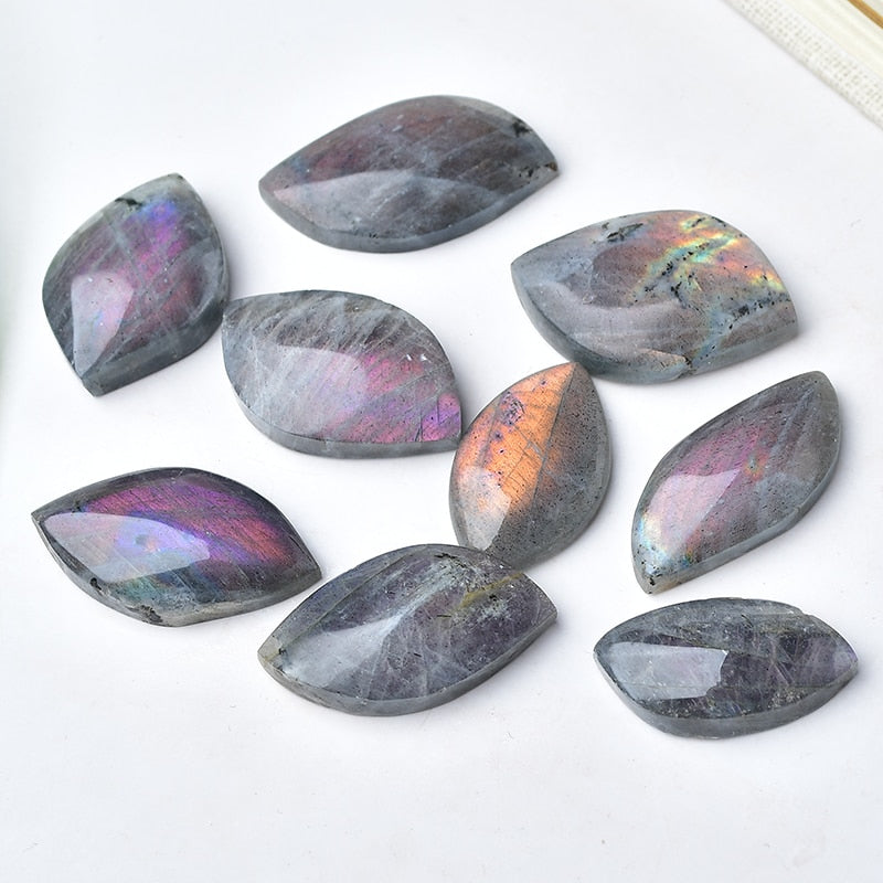 Natural Orange Purple Blue Labradorite Leaf