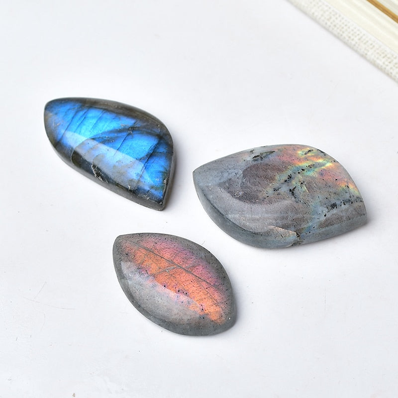 Natural Orange Purple Blue Labradorite Leaf