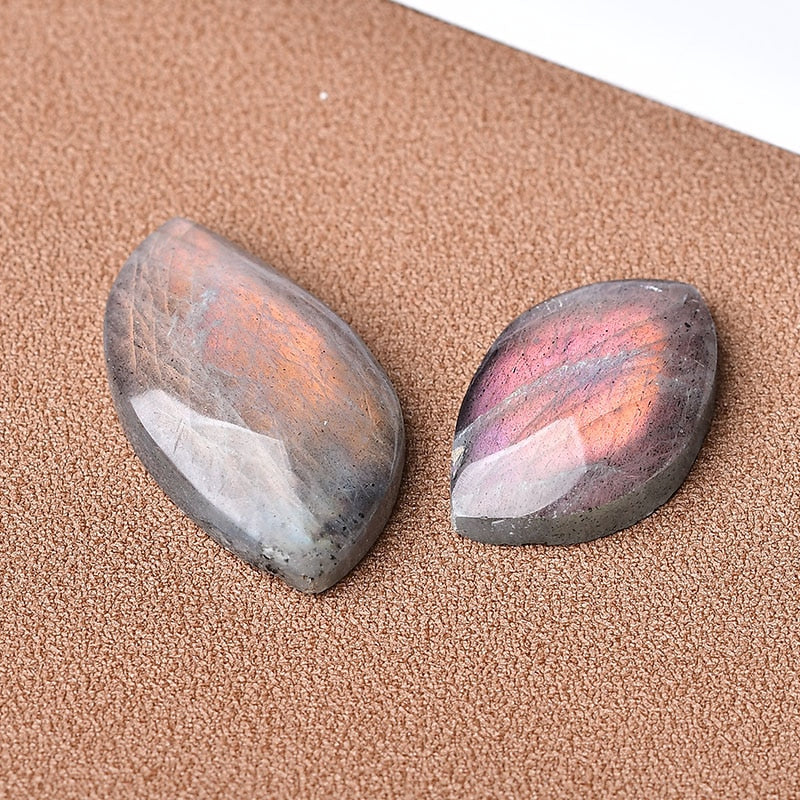 Natural Orange Purple Blue Labradorite Leaf