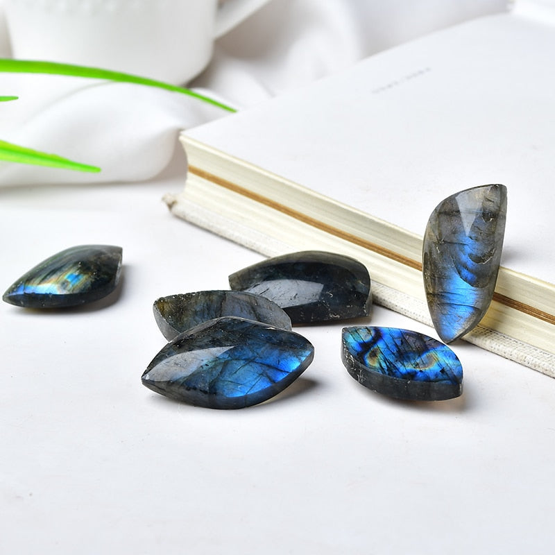 Natural Orange Purple Blue Labradorite Leaf