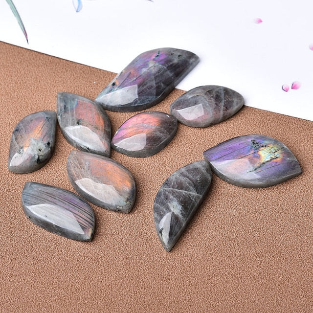 Natural Orange Purple Blue Labradorite Leaf