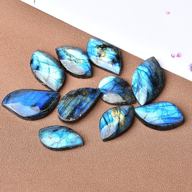 Natural Orange Purple Blue Labradorite Leaf